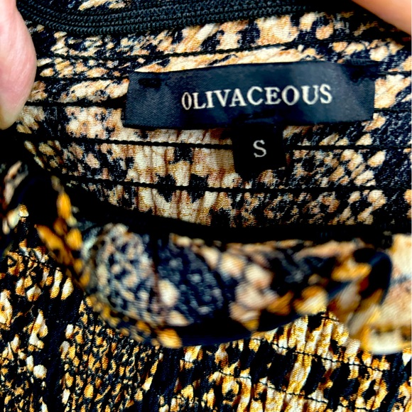 Olivaceous Leopard print Ruffled layers, curve hugging dress, fitted bodice. Sm. - Picture 3 of 5